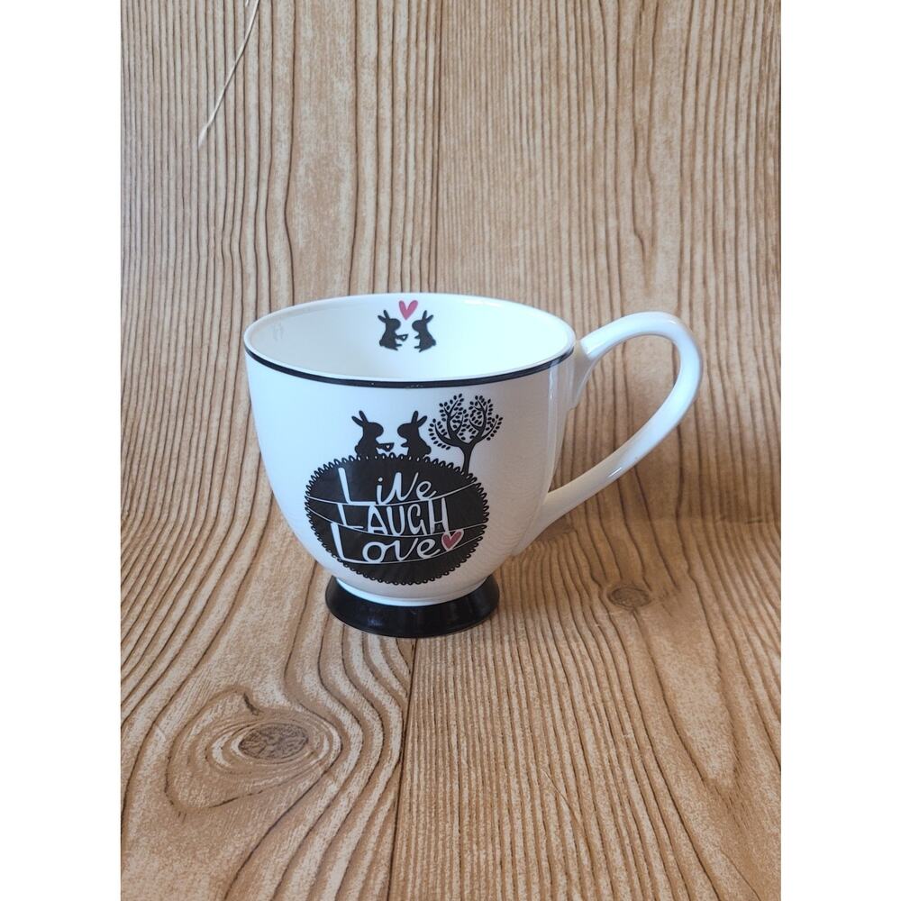 Portobello by Inspire Bone China coffee mug tea cup Live Laugh Love rabbit bunny